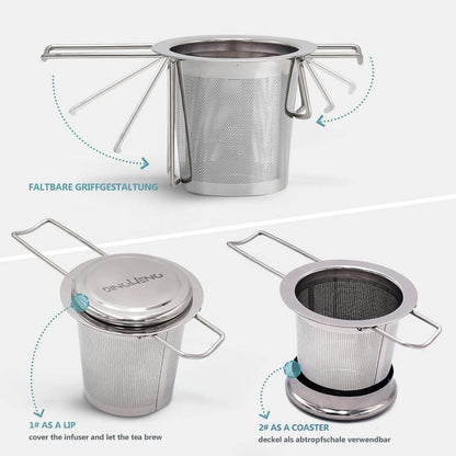 Teesieb Edelstahl Premium Qualität für losen Tee