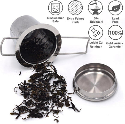 Teesieb Teefilter Edelstahl für losen Tee Premium Sieb