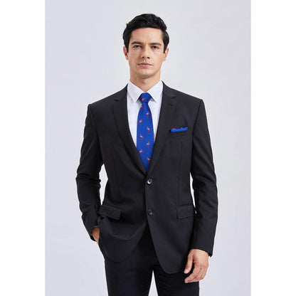 HISDERN Herren Krawatte Hochzeit Tiermuster Set Blau