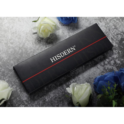 HISDERN Herren Krawatte Hochzeit Tiermuster Set Blau