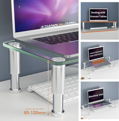 Monitorständer Glas Laptopständer Höhenverstellbar 40kg