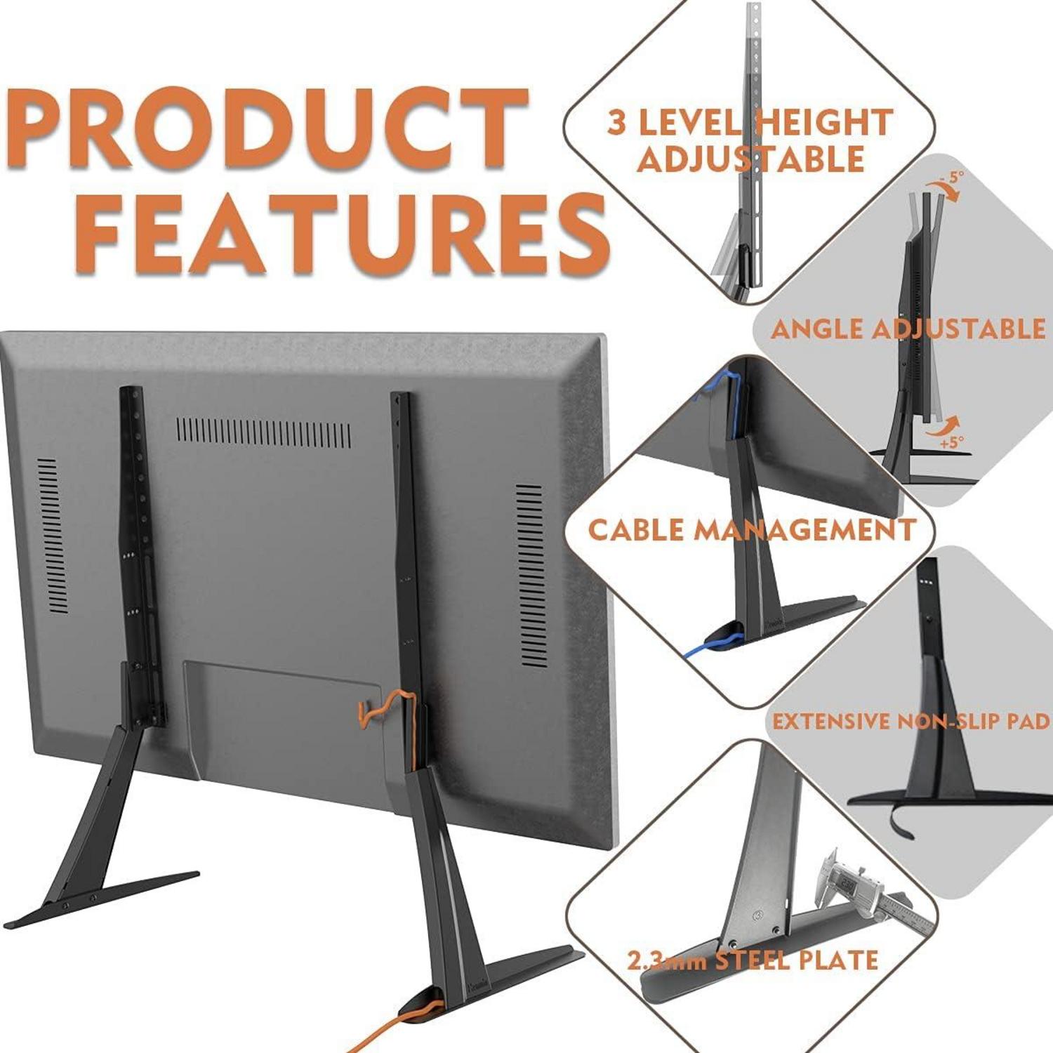Universal TV Standfuß für 27-55 Zoll TVs, Höhenverstellbar, Max.Vesa 800×400mm