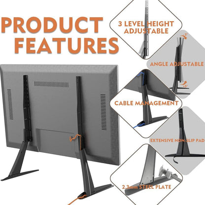 Universal TV Standfuß für 27-55 Zoll TVs, Höhenverstellbar, Max.Vesa 800×400mm