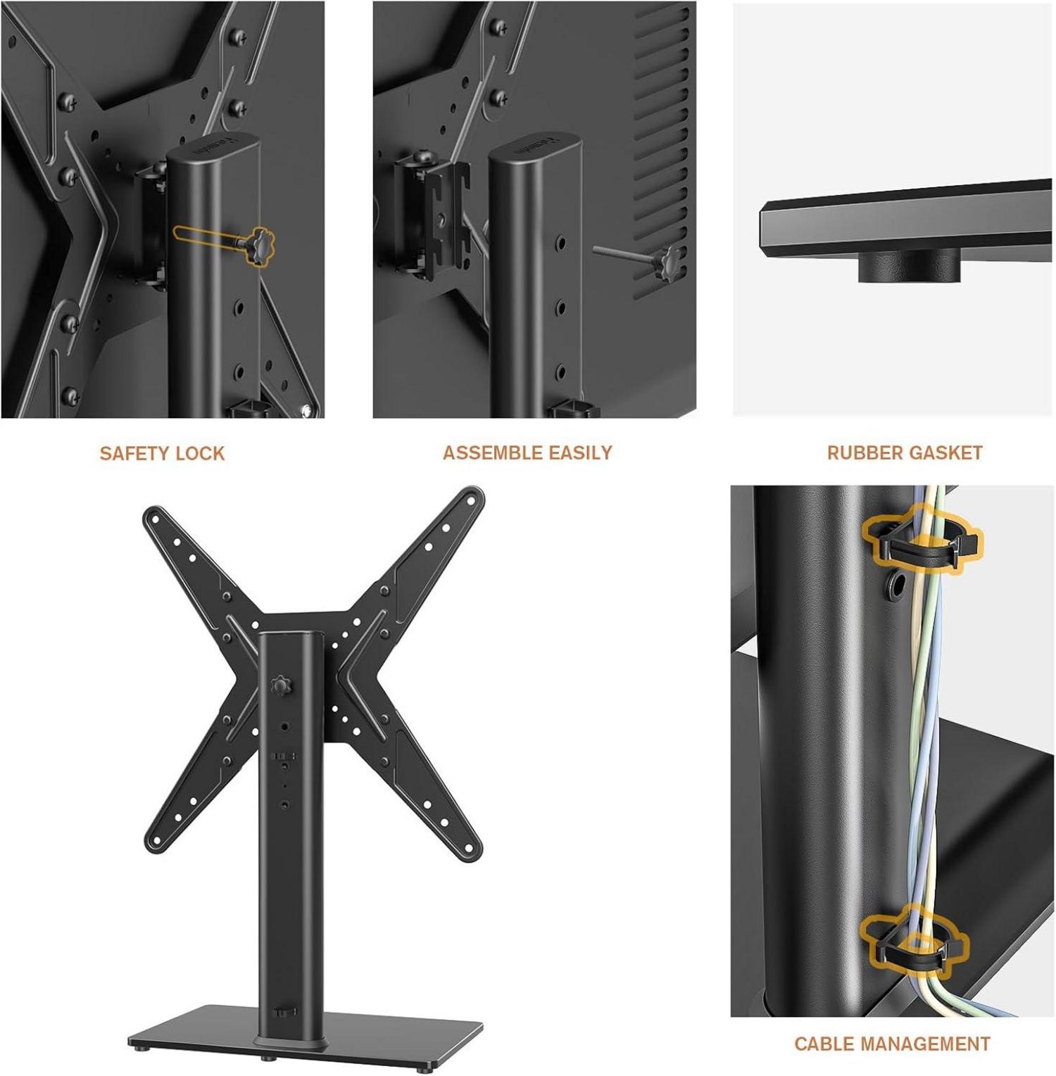 Universal TV Standfuß Schwenkbar Tisch Top 21-43 Zoll 90° drehbar