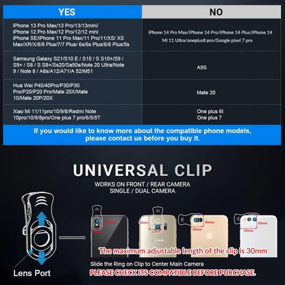 APEXEL Camera Lens Kit 18x Monocular Telescope 0,63x Weitwinkel 15x