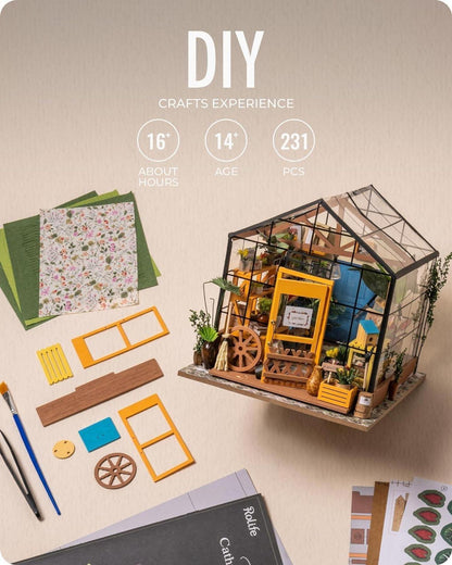DIY Miniatur Haus Kits Gewächshaus Handwerk Modell Bausatz