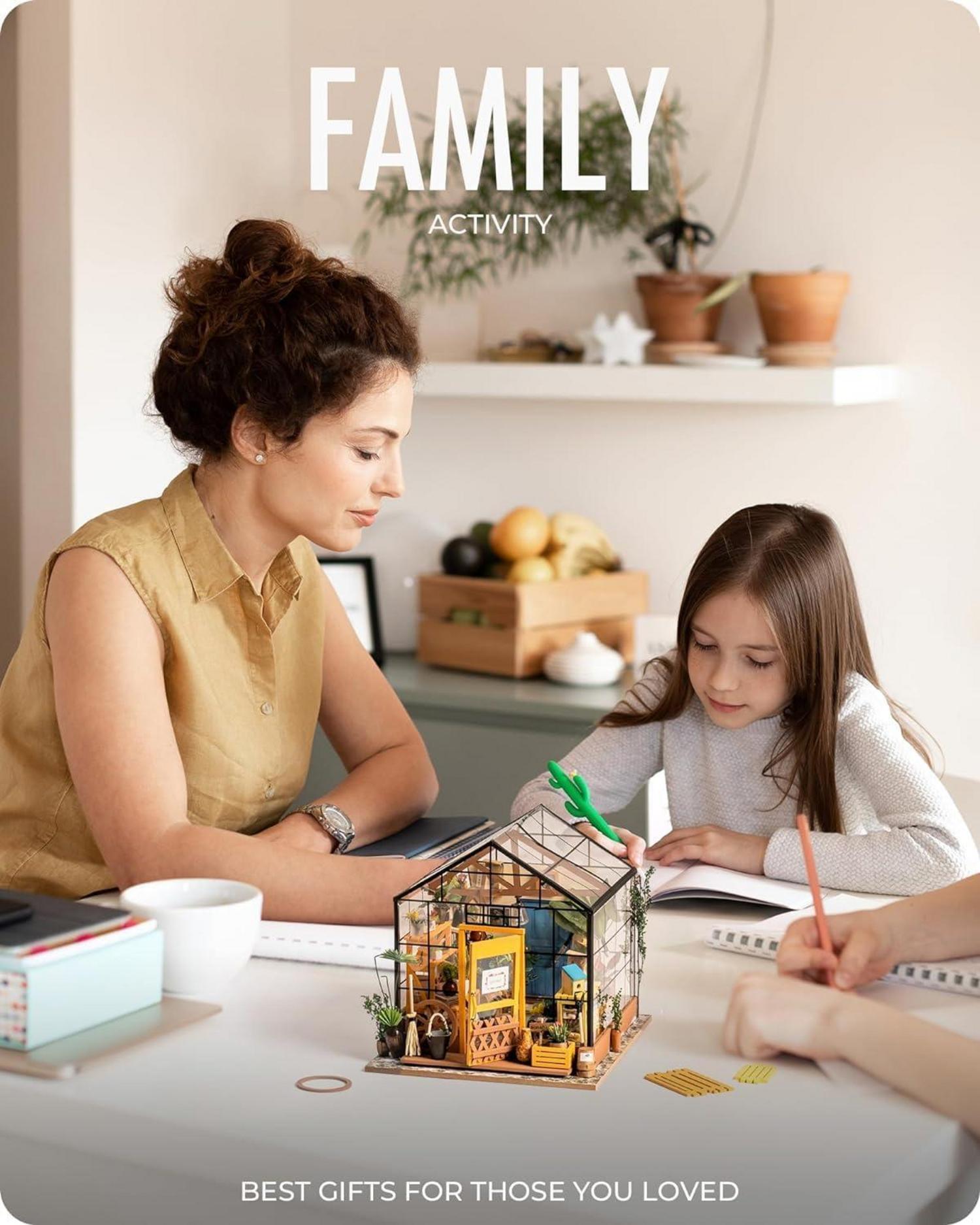 DIY Miniatur Haus Kit Gewächshaus Puppenhaus Modell Bausatz Frauen