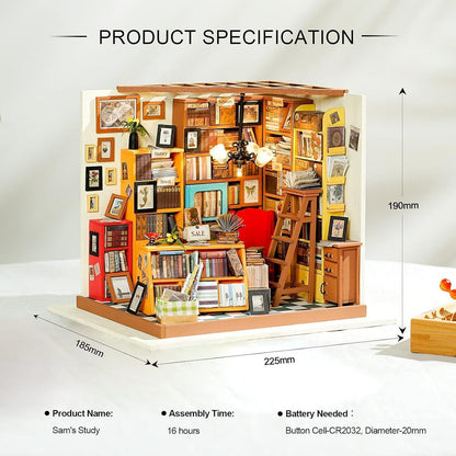 Rolife Miniatur Puppenhaus DIY Holz Bibliothek Modell