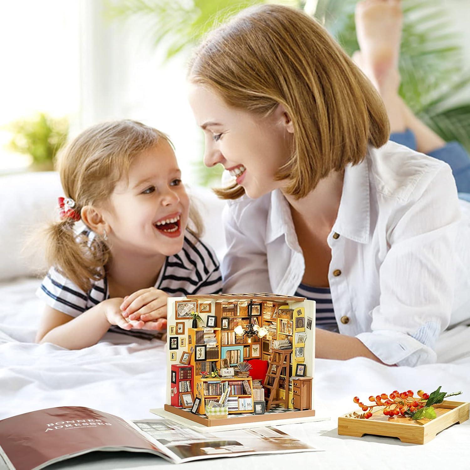 Rolife Miniatur Puppenhaus DIY Holz Bibliothek Modell