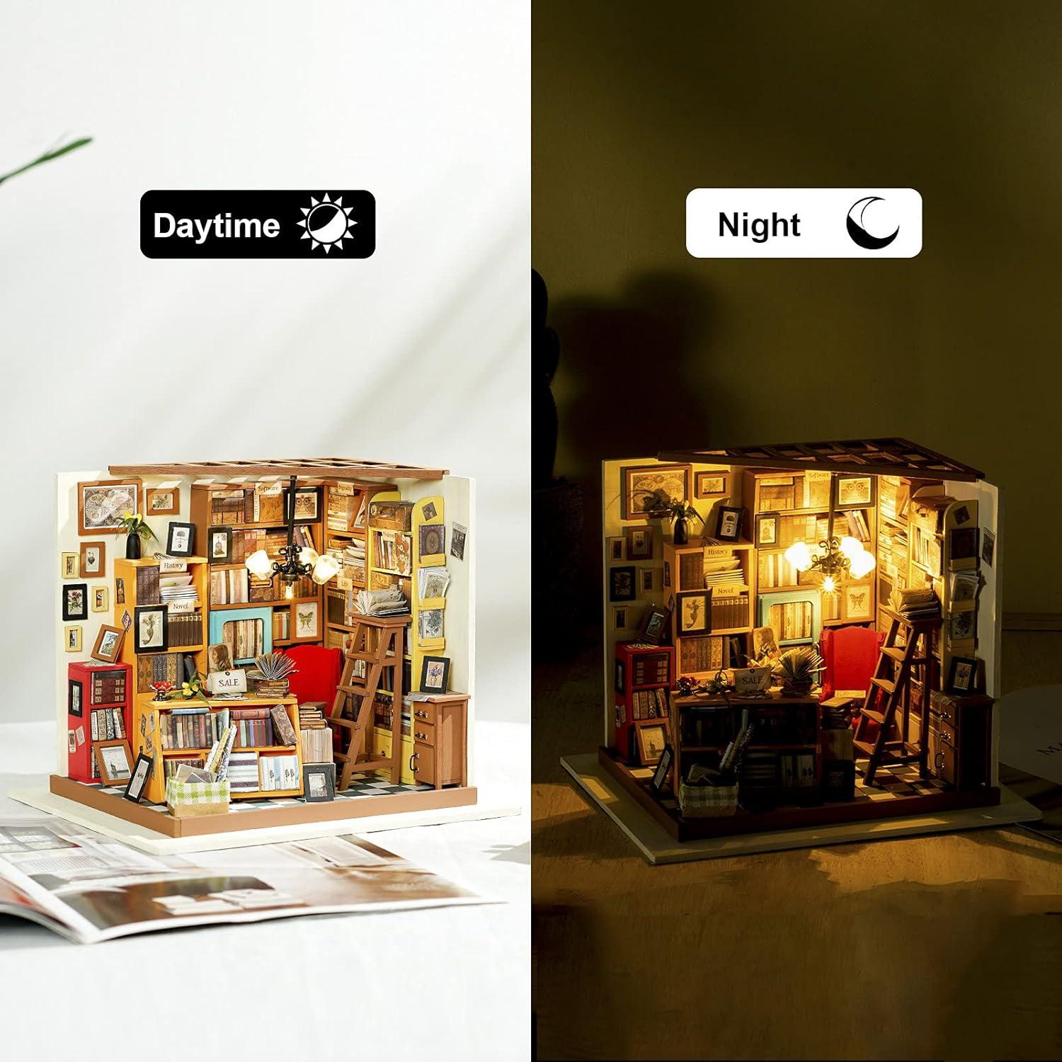 DIY Miniatur Puppenhaus Kit Holz Bibliothek Mädchen Jungen Kinder