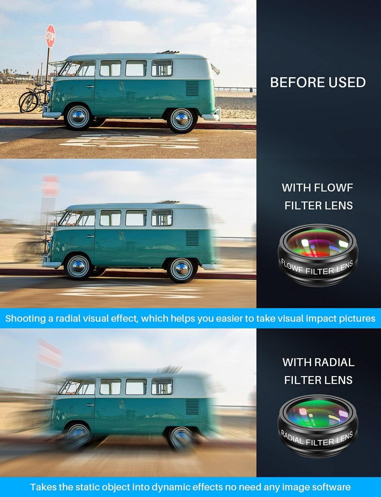 APEXEL 10in1 Handy Objektiv Kamera Set Weitwinkel Makro Fisheye Tele Kaleidoskop Filter für iPhone Samsung