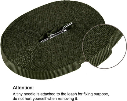 HAPPY HACHI Nylon Schleppleine für Hunde, 10m Trainingsleine mit D-Karabiner, wasserfest