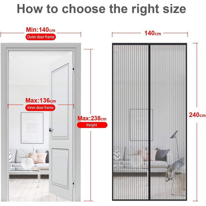 Fliegengitter Tür Magnet 140x240cm Insektenschutz Balkontür