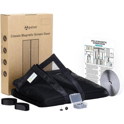 Fliegengitter Tür Magnet Insektenschutz 80x200cm Schwarz