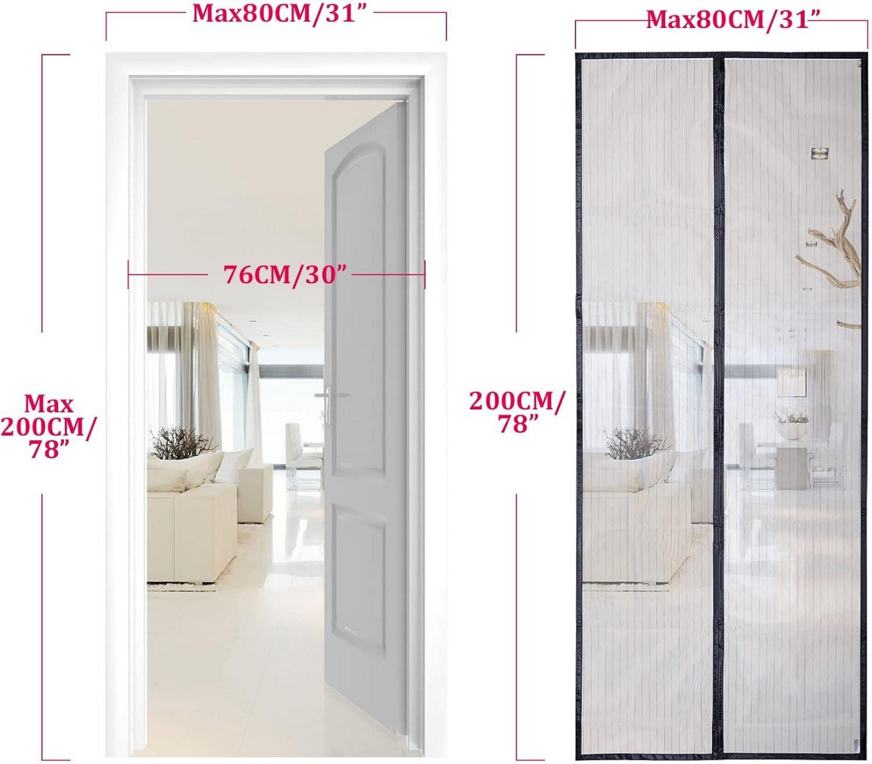 Apalus Fliegengitter Tür Magnet Insektenschutz 80x200cm Schwarz