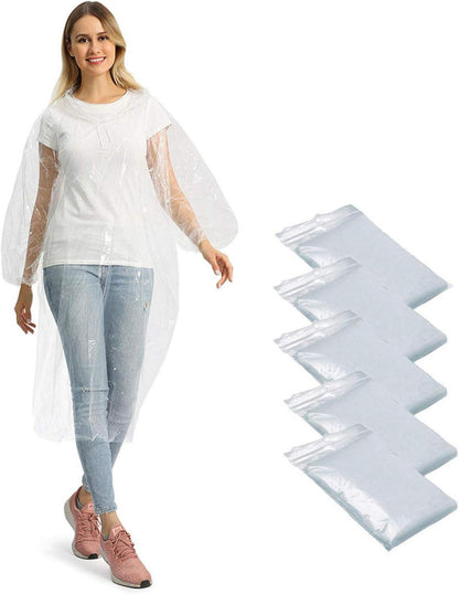 Transparente Regenponchos 5/10/20 Stück Wasserdicht mit Kapuze