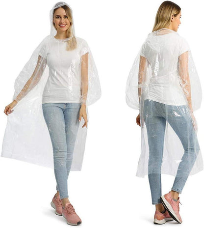 Transparente Regenponchos 5/10/20 Stück Wasserdicht mit Kapuze