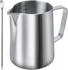 Milchkännchen aus Edelstahl 600ml Aufschäumen Latte Art Pen Silber