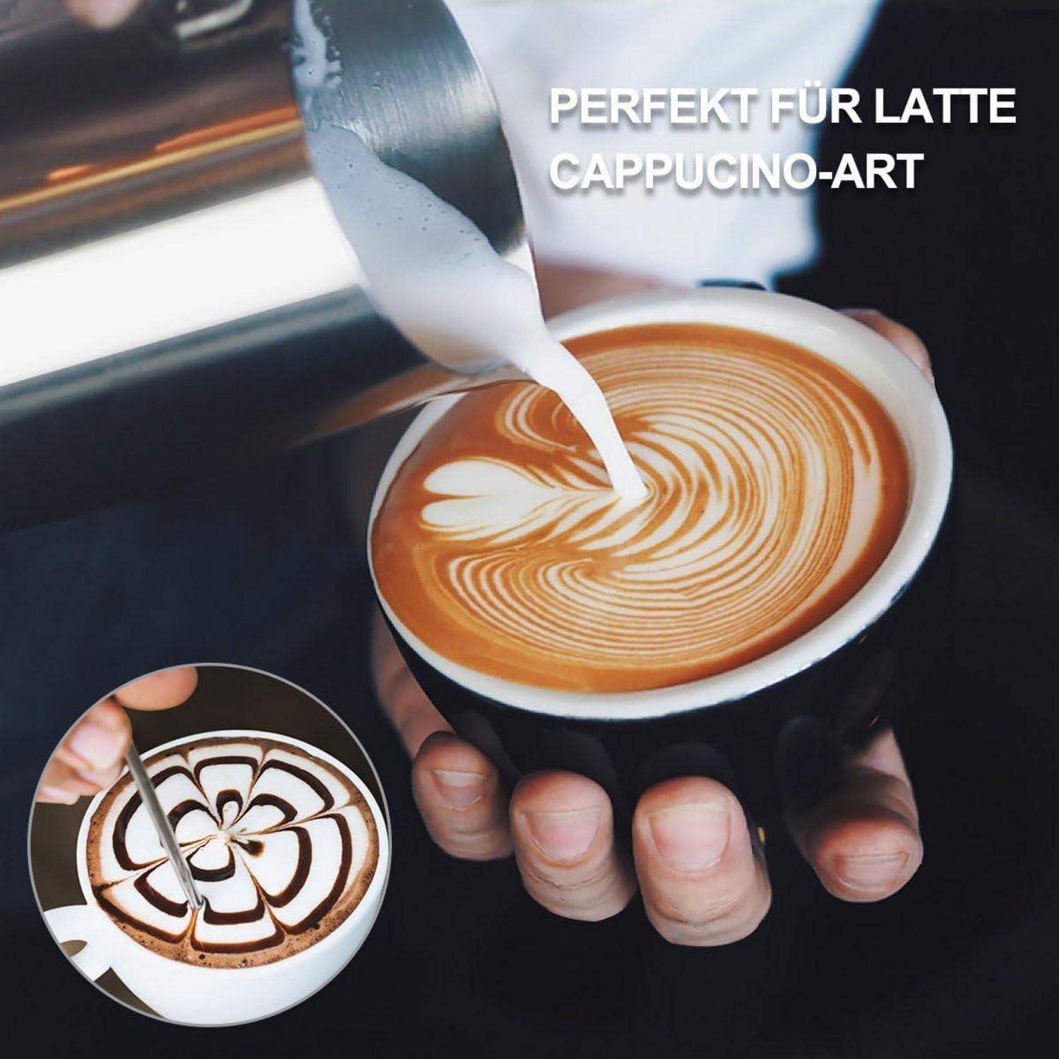 Milchkännchen 600ml Edelstahl Aufschäumen Latte Art Stift