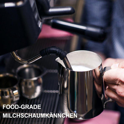 Milchkännchen 600ml Edelstahl Aufschäumkännchen Latte Art Stift Silber