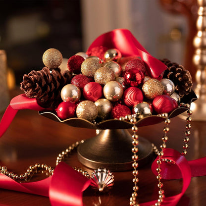 Christbaumkugeln Weihnachtsschmuck 49-teilig Rot Gold Glänzend