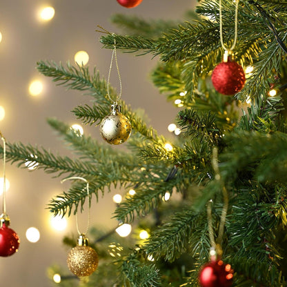 Weihnachtskugeln 49 Stücke 3CM Kunststoff Christbaumkugeln Weihnachtsdeko Rot Gold