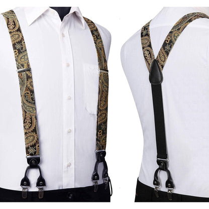 HISDERN Hosenträger Herren Set breit Fliege