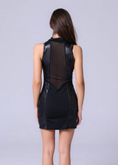 Damen Lackleder Minikleid Schwarz erotische Partykleidung