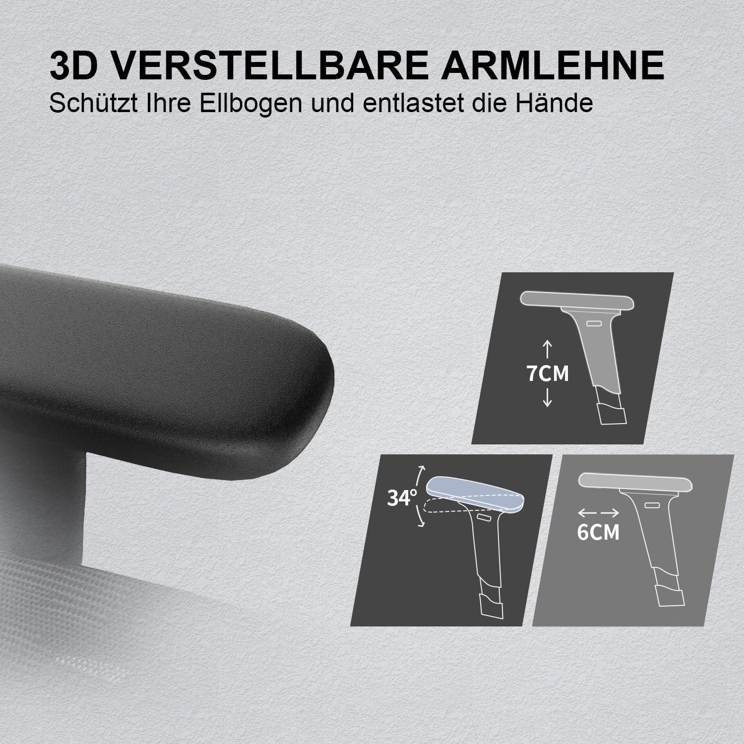SIHOO M57 Ergonomischer Bürostuhl mit Lendenwirbelstütze in Schwarz