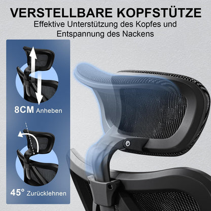 SIHOO M57 Ergonomischer Chefsessel mit 3D Armlehne, Lendenwirbelstütze und