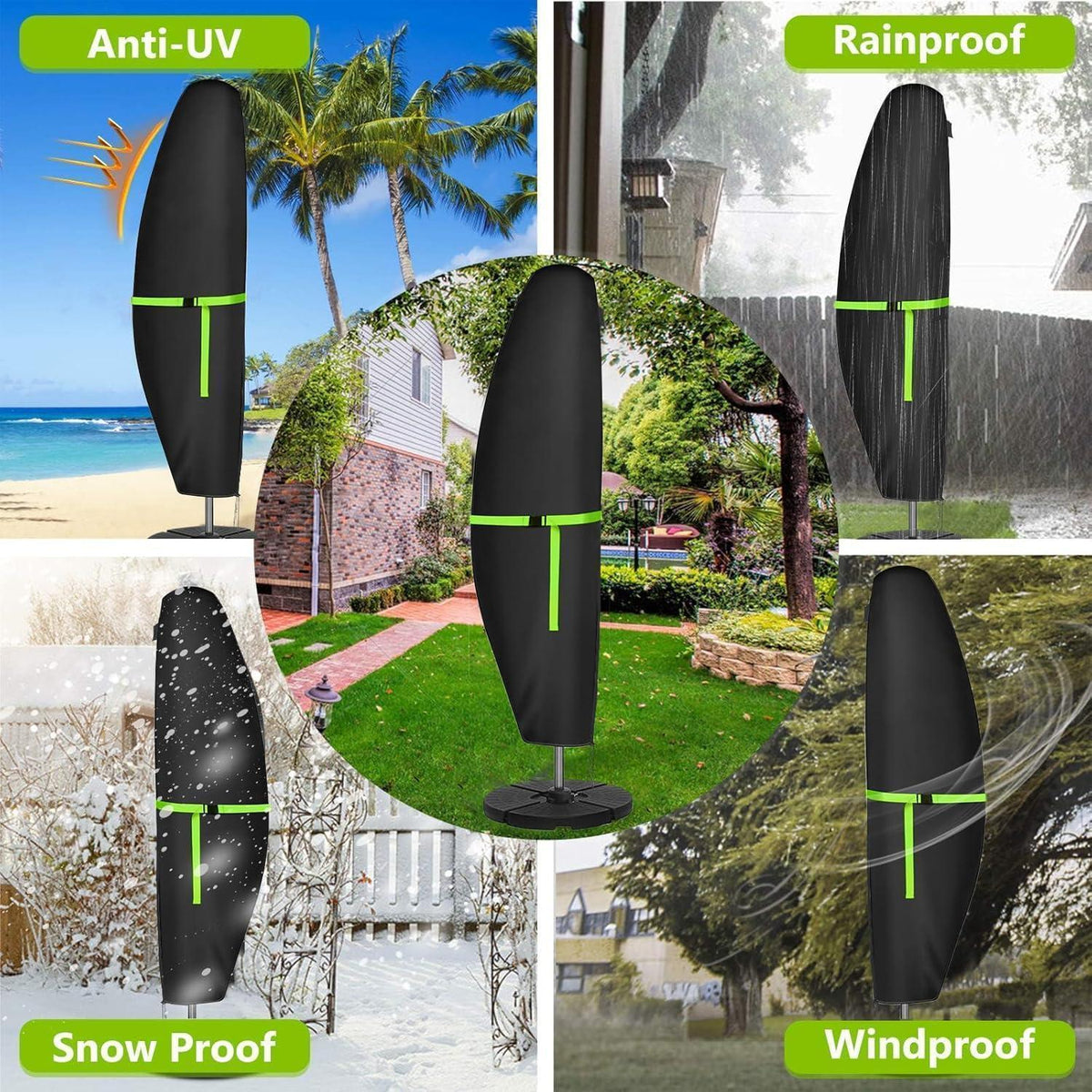 Sonnenschirm Schutzhülle Wasserdicht für 2-4m Schirme