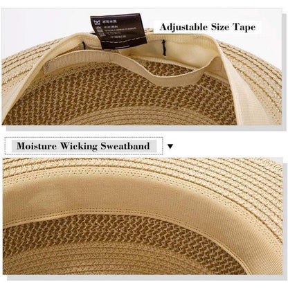 Herren Strohhut Trilby Panama Faltbar Sonnenschutz Fedora