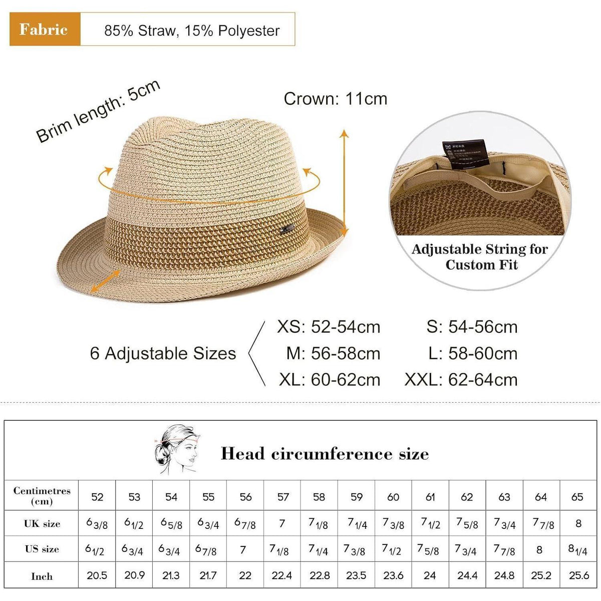 Herren Strohhut Trilby Panama Faltbar Sonnenschutz Fedora