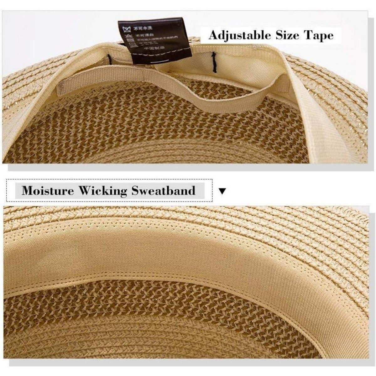Herren Strohhut Trilby Panama Faltbar Sonnenschutz Fedora