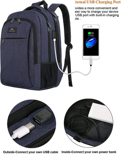 MATEIN Schulrucksack 15,6 Zoll Laptop Rucksack USB