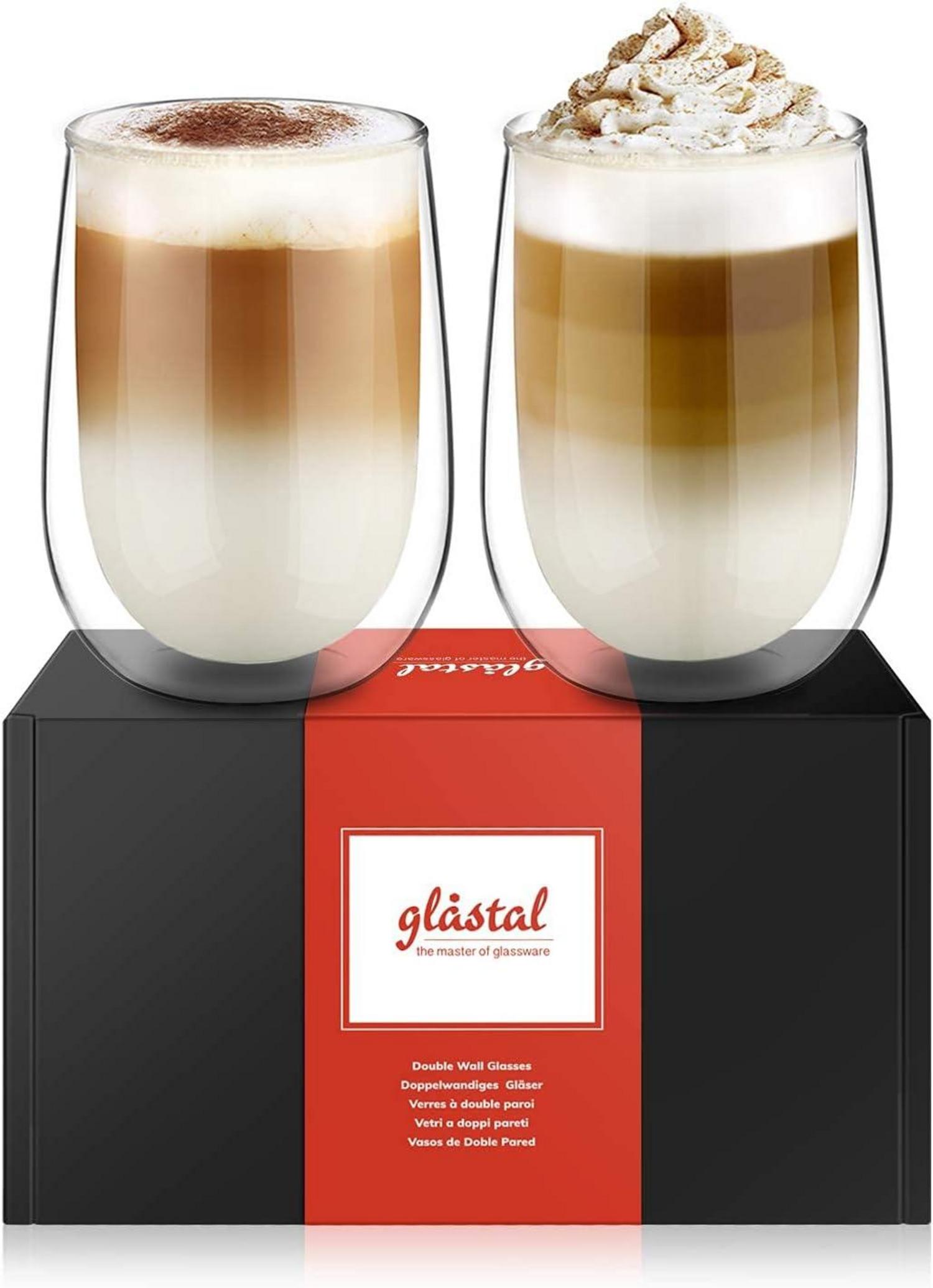 Doppelwandige Latte Macchiato Gläser Set 350ml Borosilikatglas 2er Set Kaffeeglas Teegläser