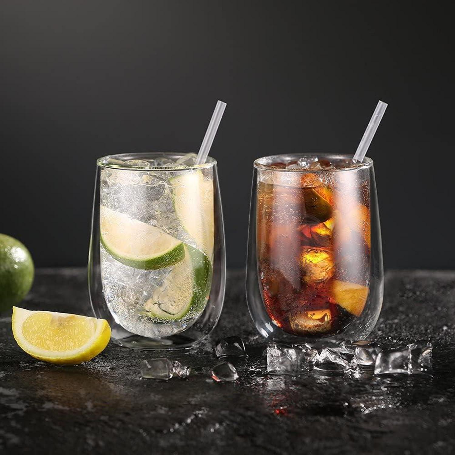 Doppelwandige Latte Macchiato Gläser Set 350ml Borosilikatglas 2er Set Kaffeeglas Teegläser