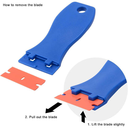 Kunststoff Schaber mit 100 Klingen für Vinyl Glas entfernen