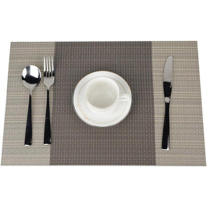 6er Set Platzsets 30x45cm PVC Gestreift Kaffee Hitzebeständig Abwaschbar