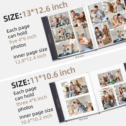 Fotoalbum 10x15 Selbstklebend Leinen Hochzeit Geschenk 40