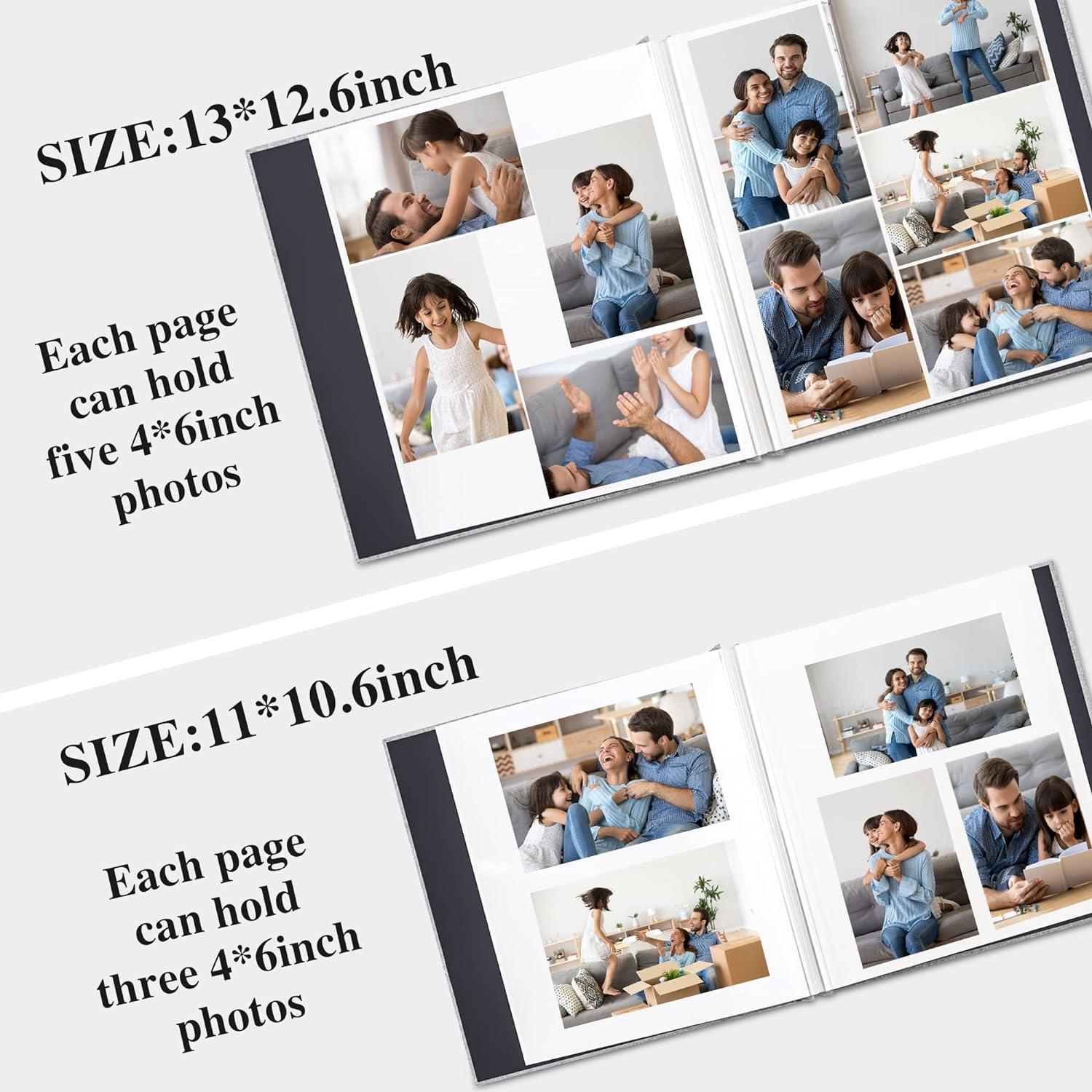 Selbstklebendes Fotoalbum 10x15 Groß Leinen Hochzeit Geburtstag Geschenke 40