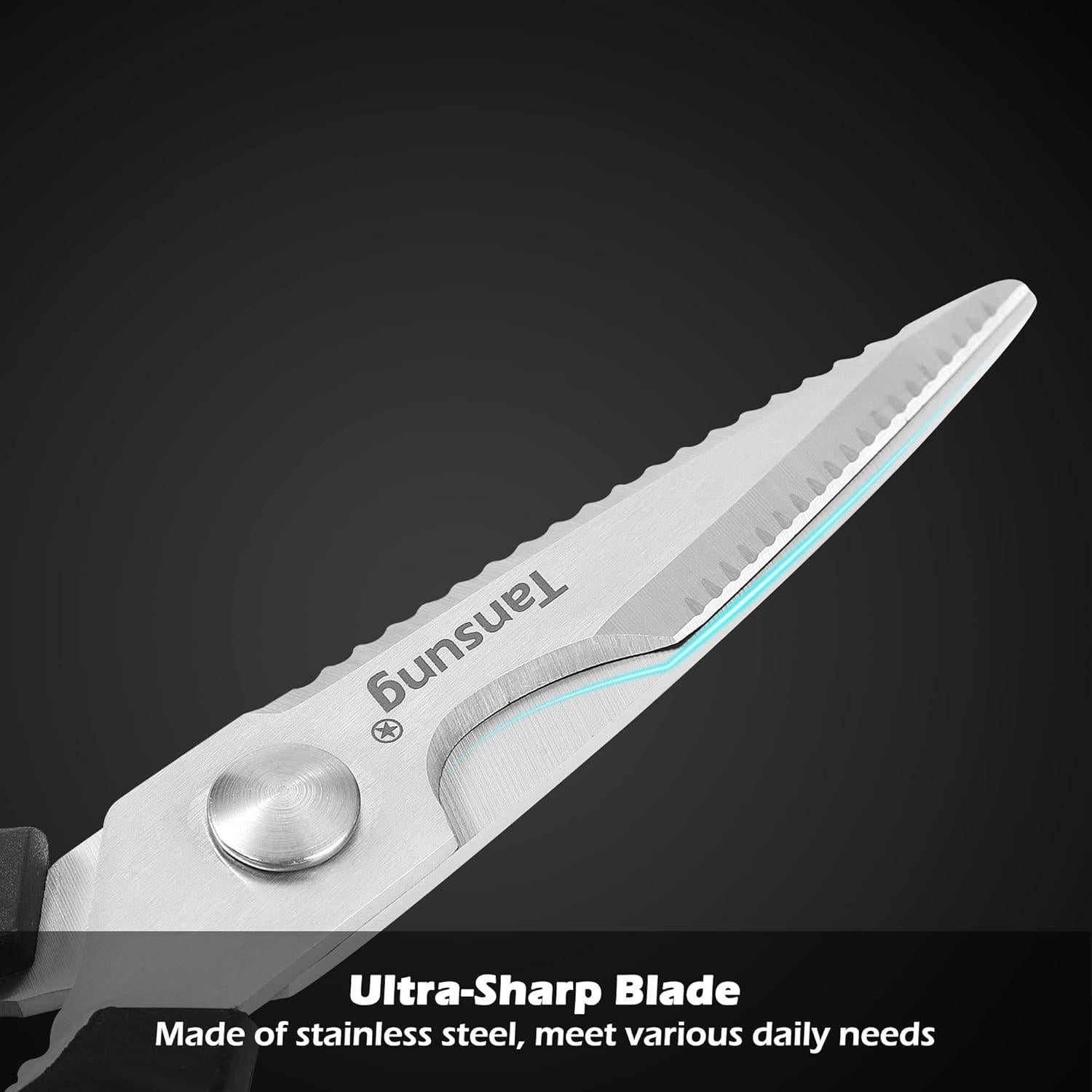 TANSUNG 22.8cm Multifunktionale Küchenschere Mikrozahnung Küchenmaterialien