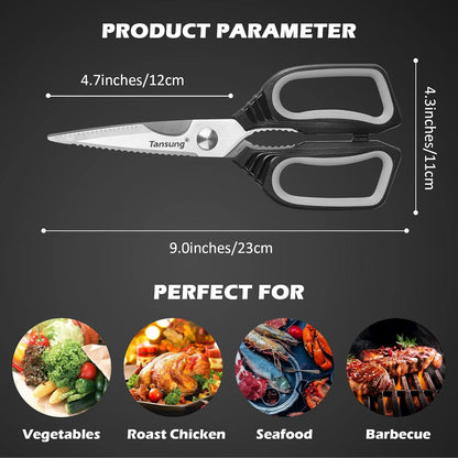 TANSUNG 22.8cm Multifunktionale Küchenschere Mikrozahnung Küchenmaterialien