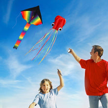ZoomSky Kinderdrachen Set: Delta Flugdrachen + Roter Oktopus