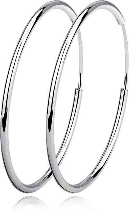 Sterling Silber Creolen Ohrringe 20 30 40 50 60MM 20mm