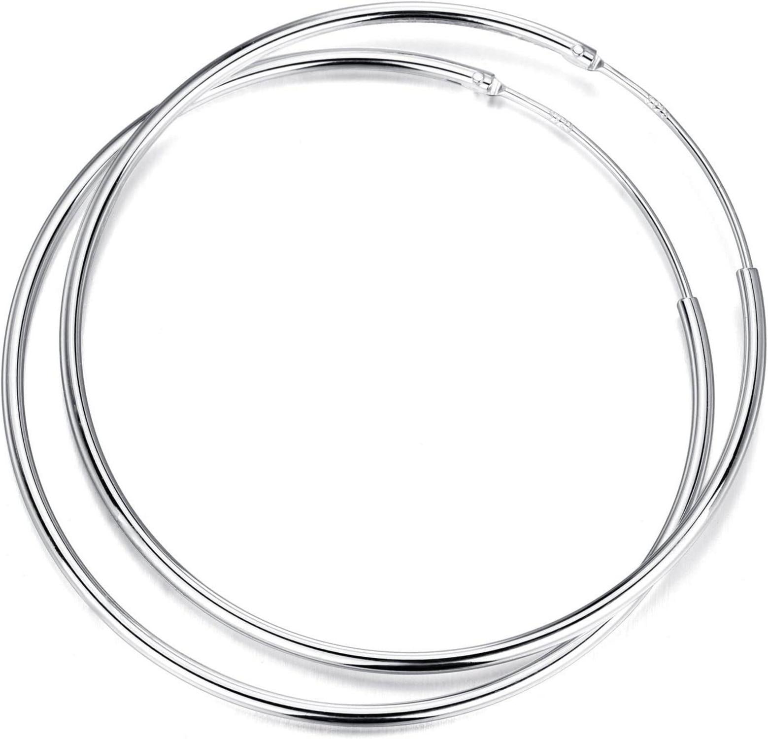 Sterling Silber Creolen Ohrringe 20 30 40 50 60MM 20mm