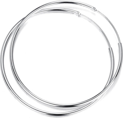 Sterling Silber Creolen Ohrringe 20 30 40 50 60MM 20mm