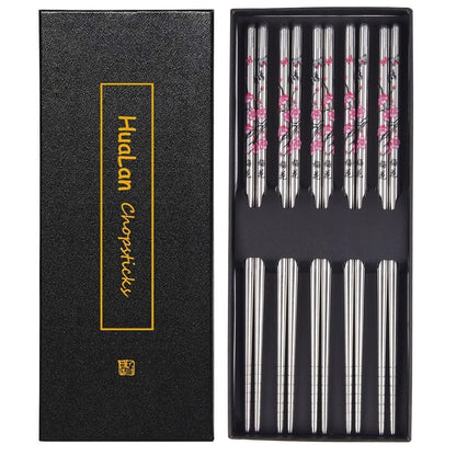 Edelstahl Essstäbchen Set | Wiederverwendbar & Ergonomisch