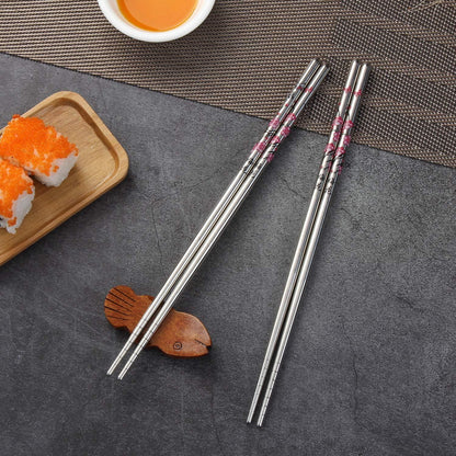 Edelstahl Essstäbchen Set | Wiederverwendbar & Ergonomisch