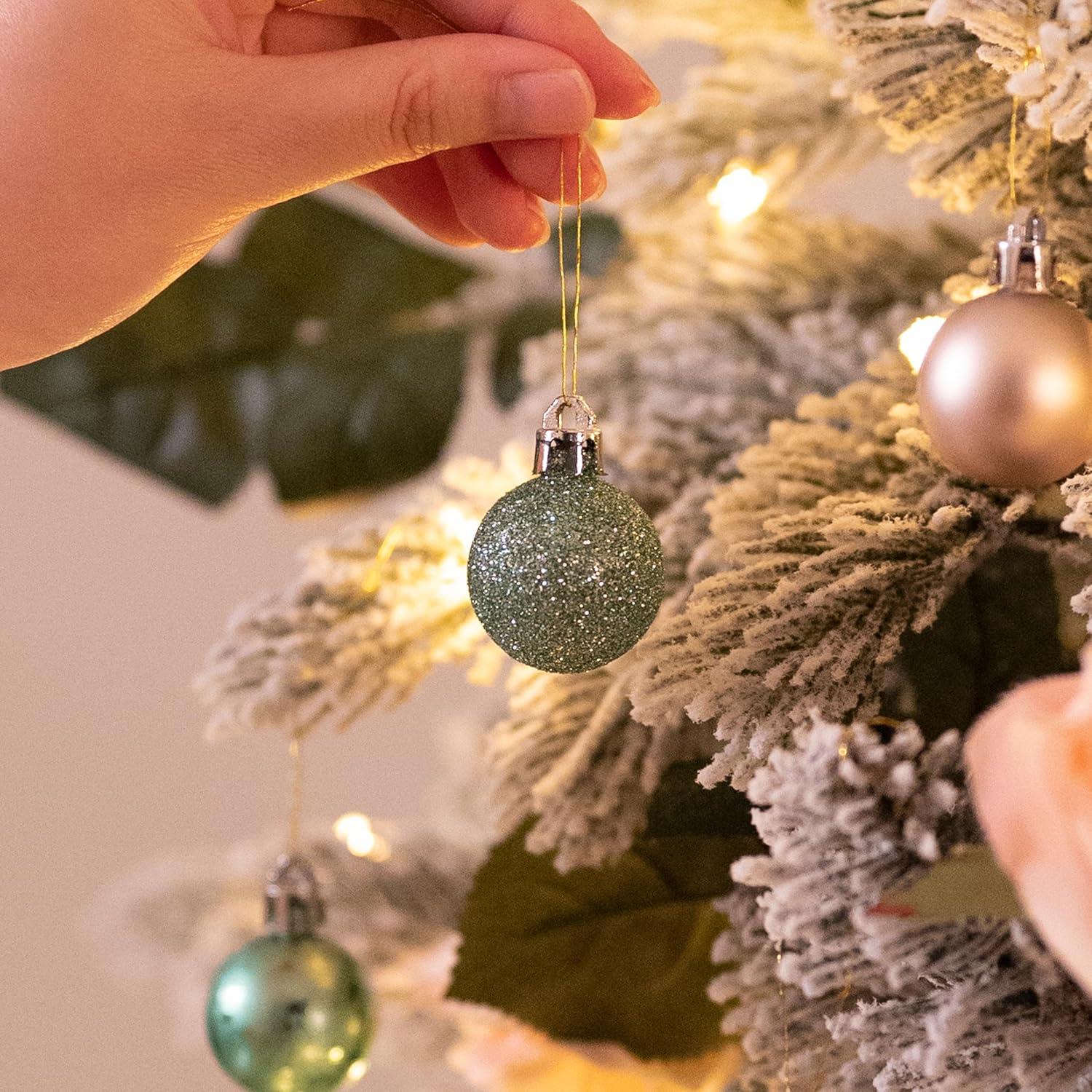 49er Set Weihnachtskugeln Rosa Grün Gold inkl. Geschenkpaket